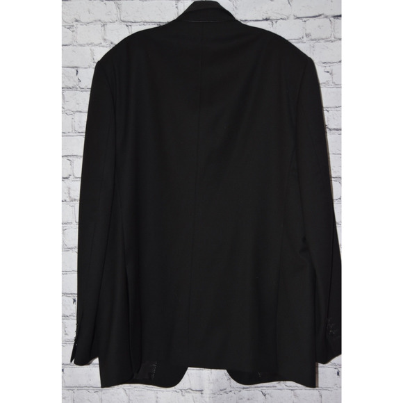 Mattarazi Uomo Wool & Leather Detail Black Zipper Single Breasted Jacket Size 54 - Picture 7 of 12